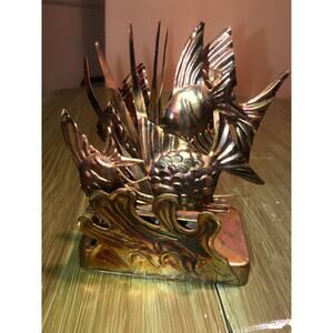 Berkeley Designs VINTAGE Metal Brass Fishes Music Box “Beyond The Sea"